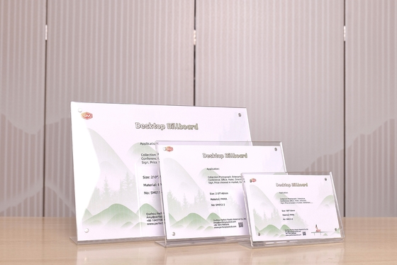 Buy Vertical Type A4 A5 A6 Size L Shape Magnetic Acrylic Sign Holder Slanted Billboard online manufacture