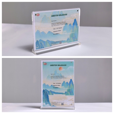 Buy A3 A4 Custom Clear Transparent Magnetic T Shape Acrylic Sign Holder Brochure online manufacture