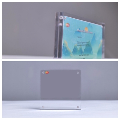 Buy Custom Size Desktop Frameless Self Standing Acrylic Magnetic Photo Frame online manufacture