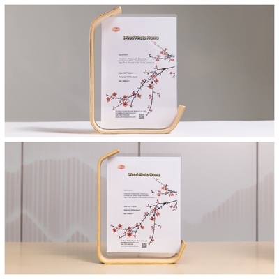 Buy Fashion Plastic Two Sides L Shape Acrylic Photo Picture Frame with Wood Base online manufacture