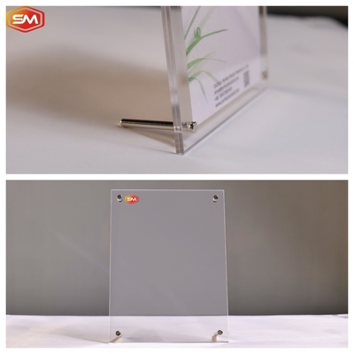 Buy A5 A6 Acrylic Photo Frame Stand Plexiglass Artwork Poster Display Metal Screw Crystal online manufacture