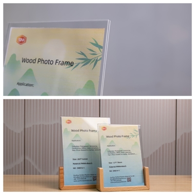 Buy Acrylic Photo Frame With Wood Base For Tabletop Display online manufacture