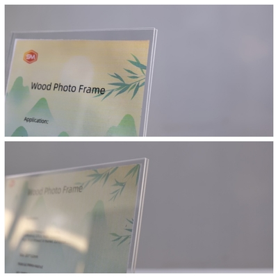 Buy SM017 Eco Friendly Acrylic Photo Frame With Wood Base And Stand 0.5 Top Loading online manufacture