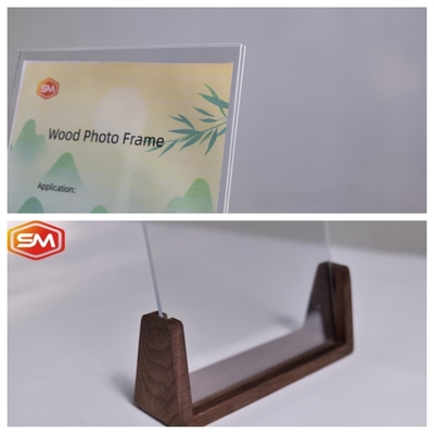 Buy Clear Perspex Plastic Photo Frames Acrylic Photo Frame with Wooden Wood Base Wall Mounted Acrylic Photo Frames online manufacture