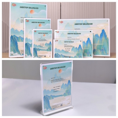 Buy A4 Horizontal Desktop T Shape Magnetic Acrylic Sign Holder online manufacture