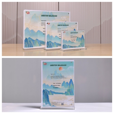 Buy Customized Size T Shape Double Sided Clear Acrylic Sign Holder online manufacture
