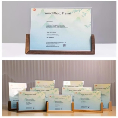 Buy Custom Family Acrylic Picture Frames With Wood Base online manufacture