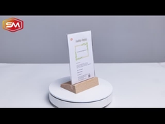 T Shape Acrylic Sign Holder with bevel wood base