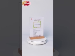 Acrylic Sign Holder with Flat Beech Wood Base