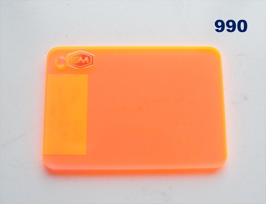 Yellow Green Orange Fluorescent PMMA Plexiglass Acrylic Sheet Customized High Glossy