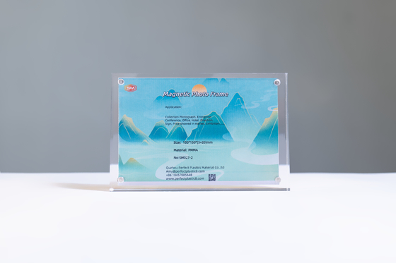 Strong Crystal Clear Square Picture Magnetic Acrylic Photo Frame For Home Office