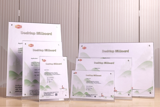 Magnetic L Shape Acrylic Sign Holder Desktop Billboard Table Menu For Hotel Restaurant Display Stand