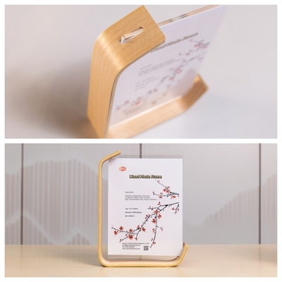 Custom Shape Half Frame Wooden Acrylic Photo Frame For Bedroom Office