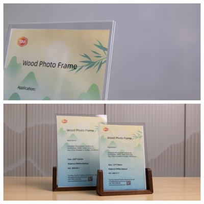 Wooden Base Cutsom U Shaped A5 Acrylic Photo Frame Portrait Picture Frame