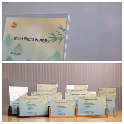 Crystal Clear Acrylic Picture Frame With Wood Base And Personalized