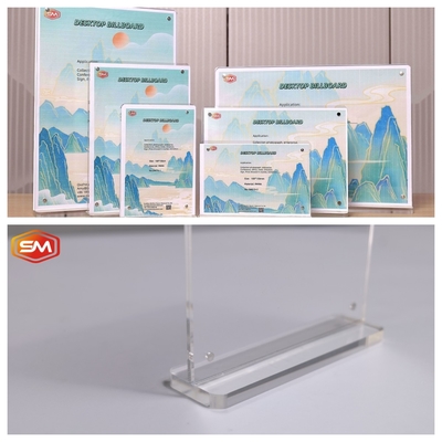 Fast Shipping Round Corner A4 Paper Menu T Shape Acrylic Sign Holder With Customized Size