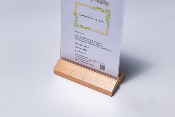 T Shape Triangular Wooden Base Acrylic Block Photo Frame Acrylic Photo Holders